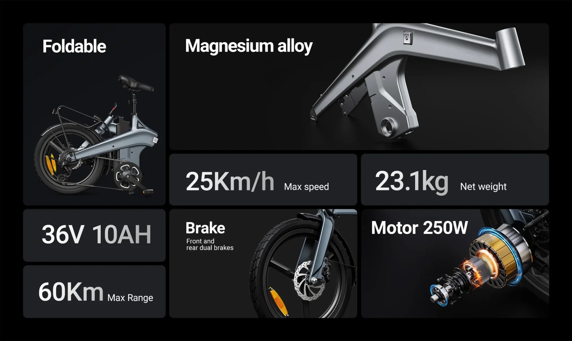 Rower Elektryczny DYU T1 20" Składany Magnez Zasięg 60km 23 Rower Elektryczny DYU T1 20" Składany Magnez Zasięg 60km 12