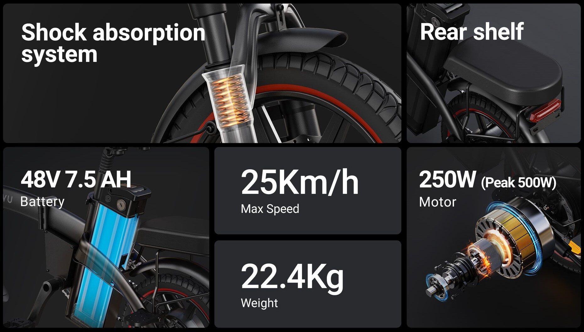 Lekki składany rower elektryczny DYU A5 14 cali – kompaktowy e-bike z zasięgiem do 60 km na wspomaganiu 25 Lekki składany rower elektryczny DYU A5 14 cali – kompaktowy e-bike z zasięgiem do 60 km na wspomaganiu 13