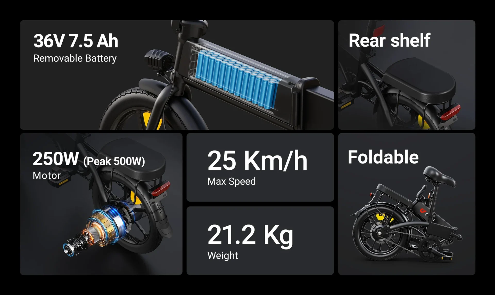 DYU A1F PRO – Składany rower elektryczny 250W, 36V, 60 km zasięgu, 21 kg, koszyk i bagażnik 27 DYU A1F PRO – Składany rower elektryczny 250W, 36V, 60 km zasięgu, 21 kg, koszyk i bagażnik 14