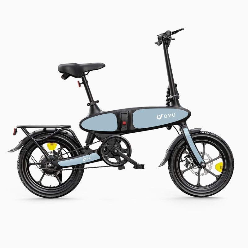 Rower Elektryczny DYU C2 16" Składany Magnez Zasięg 40km