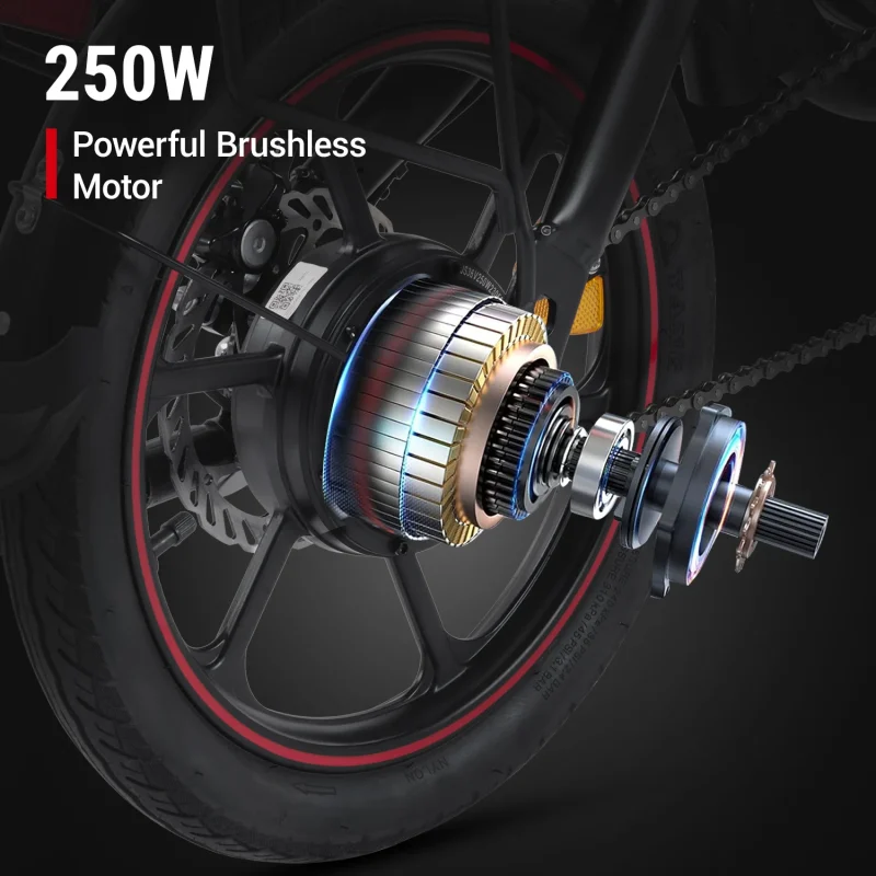 Rower Elektryczny DYU D3F 14" Mini Składany Zasięg, 250 W, 36 V–10 Ah, do 50 km 20 Rower Elektryczny DYU D3F 14" Mini Składany Zasięg, 250 W, 36 V–10 Ah, do 50 km 7