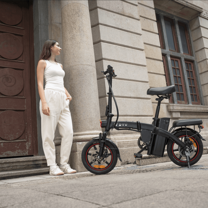 Alternative view of Lekki składany rower elektryczny DYU A5 14 cali – kompaktowy e-bike z zasięgiem do 60 km na wspomaganiu