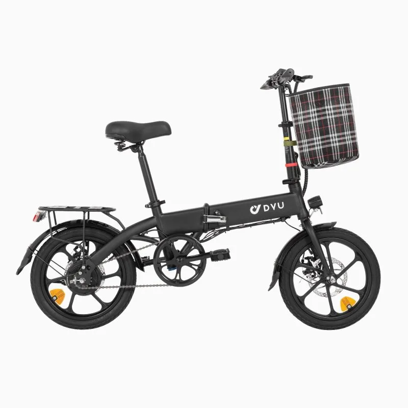 Rower Elektryczny DYU A1F 16" Składany Koszyk Zasięg 40km