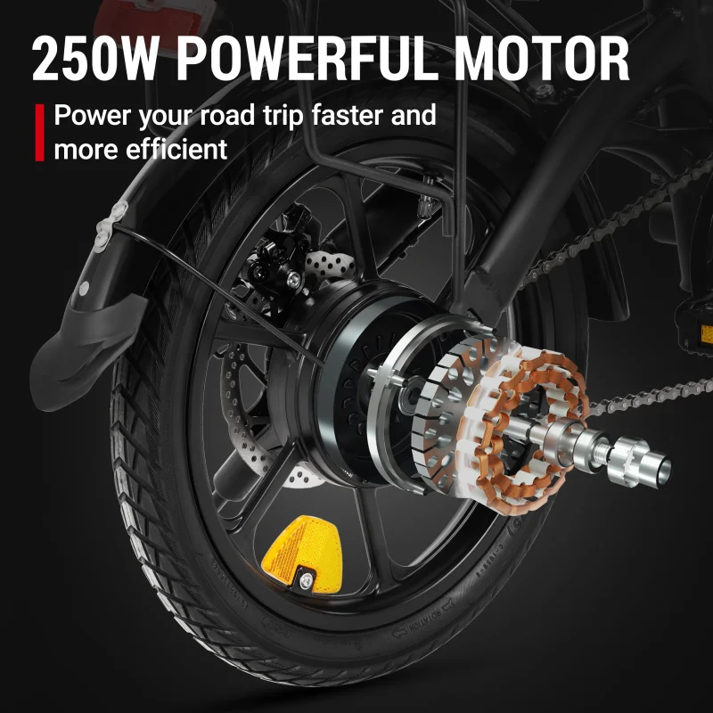 DYU A1F PRO – Składany rower elektryczny 250W, 36V, 60 km zasięgu, 21 kg, koszyk i bagażnik 19 DYU A1F PRO – Składany rower elektryczny 250W, 36V, 60 km zasięgu, 21 kg, koszyk i bagażnik 6