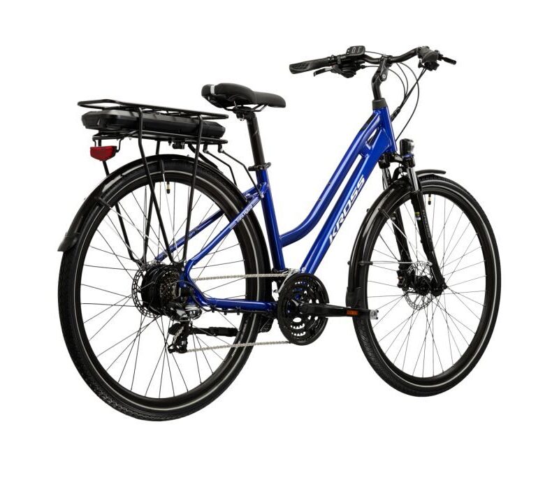 Kross Trans Hybrid 345 – Trekkingowy e-rower 345 Wh, niebiesko-biały połysk 7 Kross Trans Hybrid 345 – Trekkingowy e-rower 345 Wh, niebiesko-biały połysk 2
