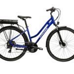 Kross Trans Hybrid 345 – Trekkingowy e-rower 345 Wh, niebiesko-biały połysk