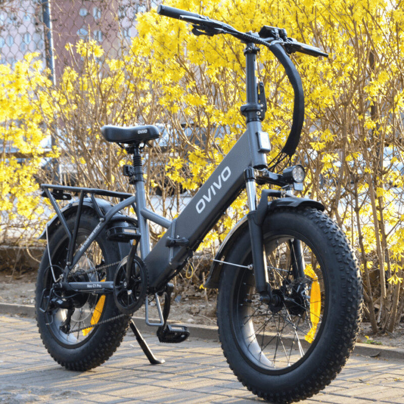 Rower elektryczny OVIVO NEO C1 Pro 250W – Szary, 20" x 4" opony, 36V 10.4Ah, LCD 5