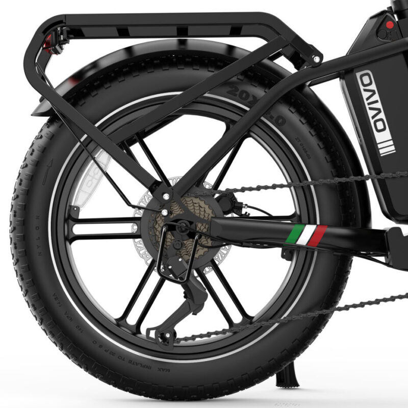 Rower elektryczny składany OVIVO C2 Pro 250W – Czarny i złoty, 20" x 4", 48V 18Ah, LCD 3