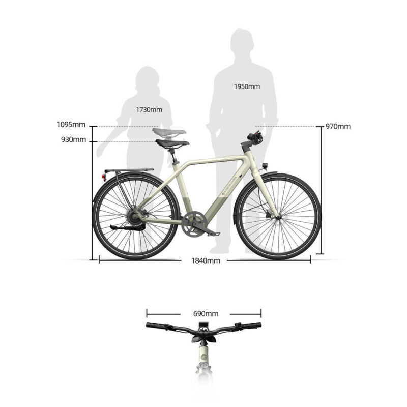 Alternative view of ADO Air 30 Pro – miejski rower elektryczny z napędem paskowym i silnikiem Bafang