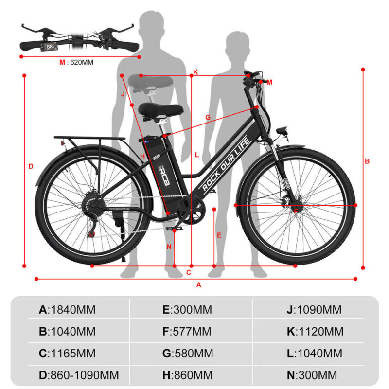 Rower elektryczny RCB RK8S 26″ 250 W 36 V 10,4 Ah – zasięg 50 km, hamulce tarczowe, stalowa rama 8 Rower elektryczny RCB RK8S 26″ 250 W 36 V 10,4 Ah – zasięg 50 km, hamulce tarczowe, stalowa rama 3