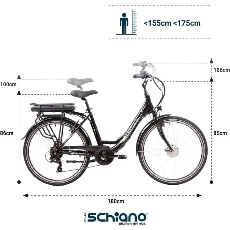 Alternative view of Rower elektryczny F.lli Schiano E-Moon 26" 250W 468Wh z koszykiem
