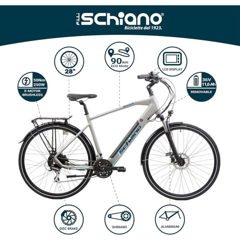 Alternative view of Rower elektryczny F.lli Schiano E-Wave, 28" – 250W, 80 km zasięgu, hydrauliczne hamulce