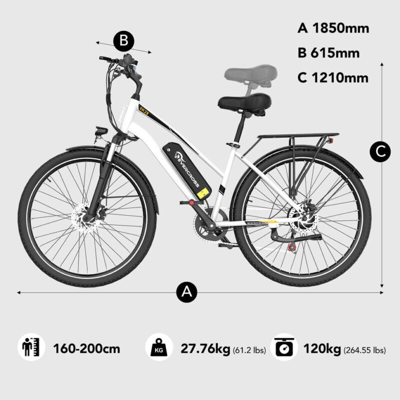 Alternative view of Evercross EK28 – rower elektryczny 28" 250 W 36 V 13 Ah z aplikacją i pełną amortyzacją