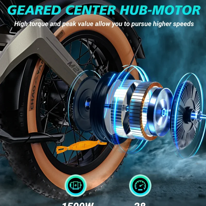 Mocny E-Rower 20″ 750W z Dużym Zasięgiem i Oponami Terenowymi 3