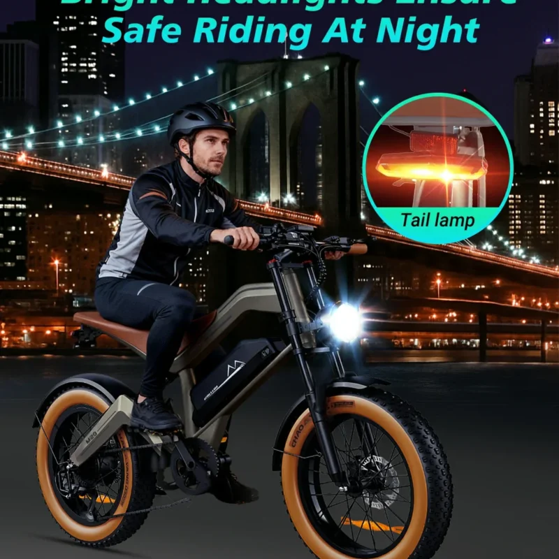 Mocny E-Rower 20″ 750W z Dużym Zasięgiem i Oponami Terenowymi 7